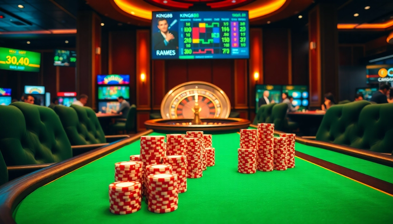 Experience exciting gameplay at king88 with vibrant casino tables and slots.