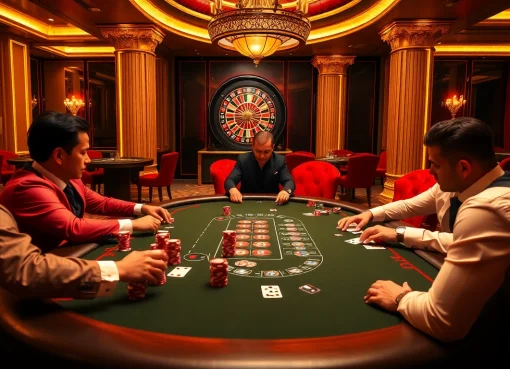 Exciting poker game in a luxurious casino emphasizing 88i thrilling gambling experience.